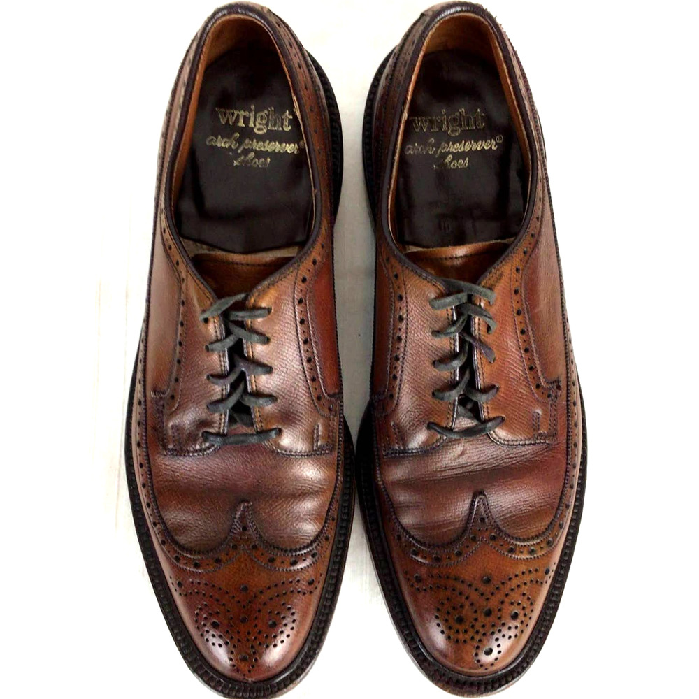Vintage Wright Arch Preserver Wingtip Brogues 9.5 - image 2